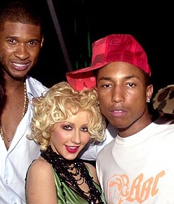 Usher (36), Christina Aguilera & Pharrell Williams