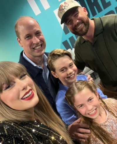 Taylor Swift, princas William, George, Charlotte & Travis Kelce